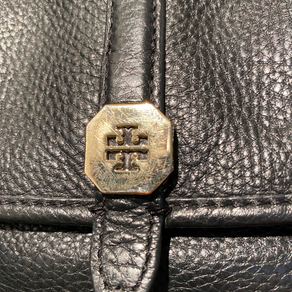 Tory Burch Black Pebbled Leather Tote - Picture 6 of 14